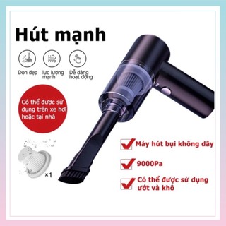 Máy Hút Bụi Cầm Tay Không Dây Siêu Mini Lực Hút Cực Mạnh 9000PA - 120W, SẠC USB - Máy hút bụi mini cầm tay Decor Easy