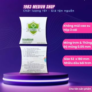 Bao cao su Tâm Thiện Chí Guardian Hộp 3 cái Mỏng trơn