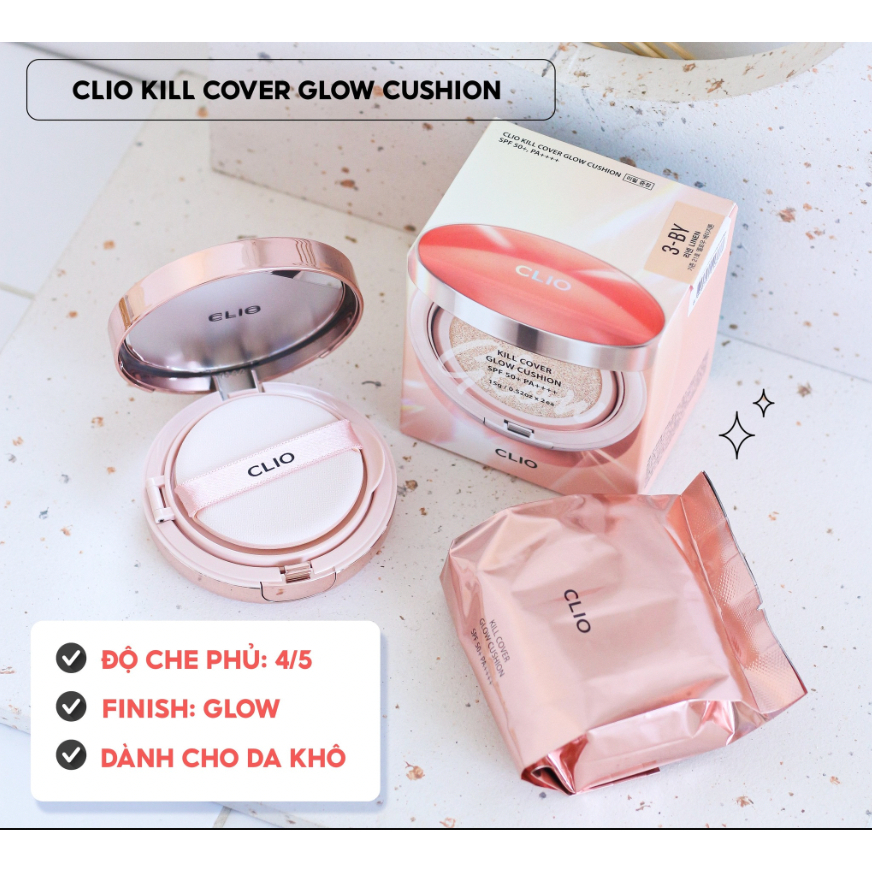 Set Phấn Nước Clio Kill Cover Cushion (1 phấn+ 1 lõi)