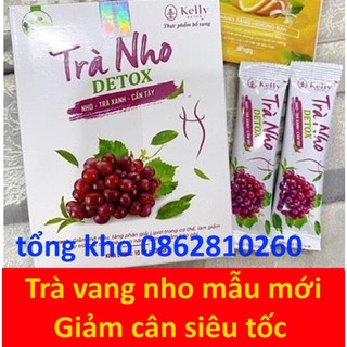 Trà giảm cân vang nho detox , kelly detox giảm cân vị vang nho chính hãng 100%