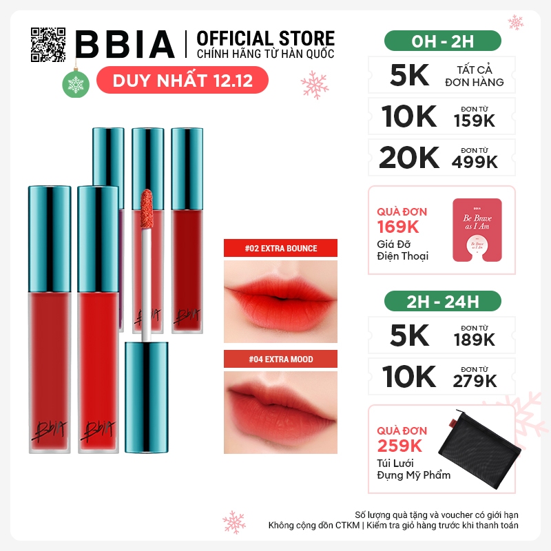 Son Kem Lì Bbia Last Velvet Lip Tint Version 1  5g Bbia Official Store