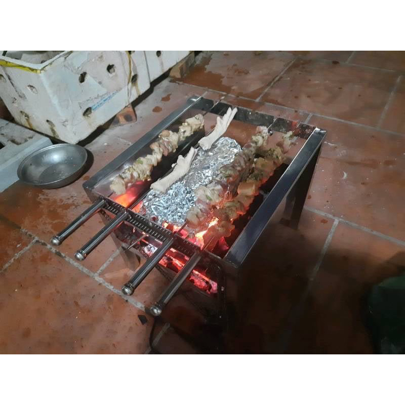 Bếp nướng quay tự động mô tơ 18w  siêu khoẻ bền - tặng kèm xiên nướng đi kèm