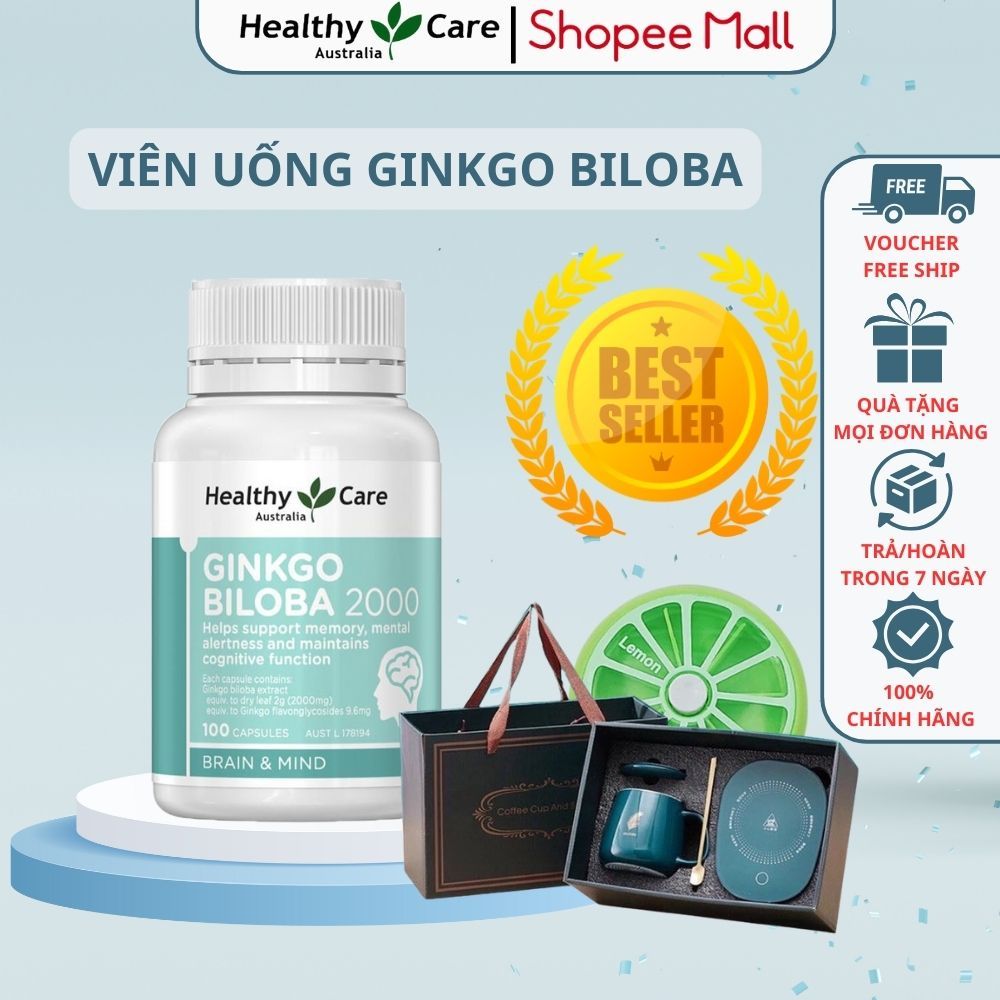 Viên uống bổ não Healthy Care Ginkgo Biloba 100 viên