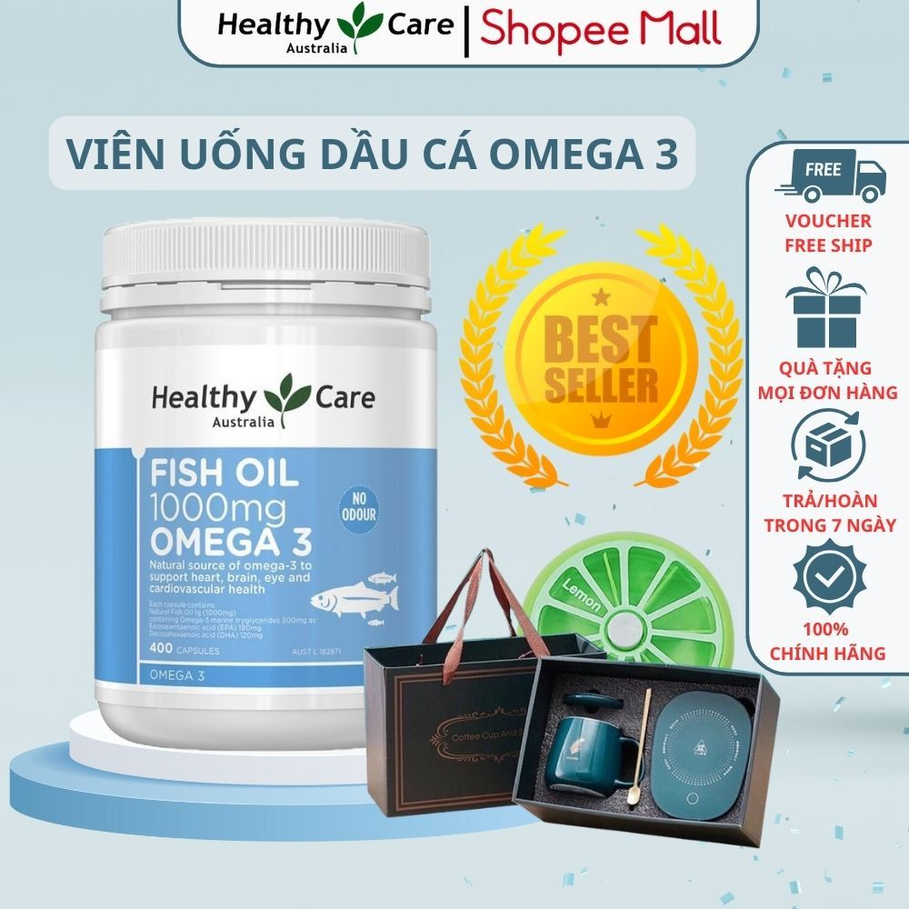 Viên uống dầu cá Omega 3 Healthy Care Fish Oil 400 viên