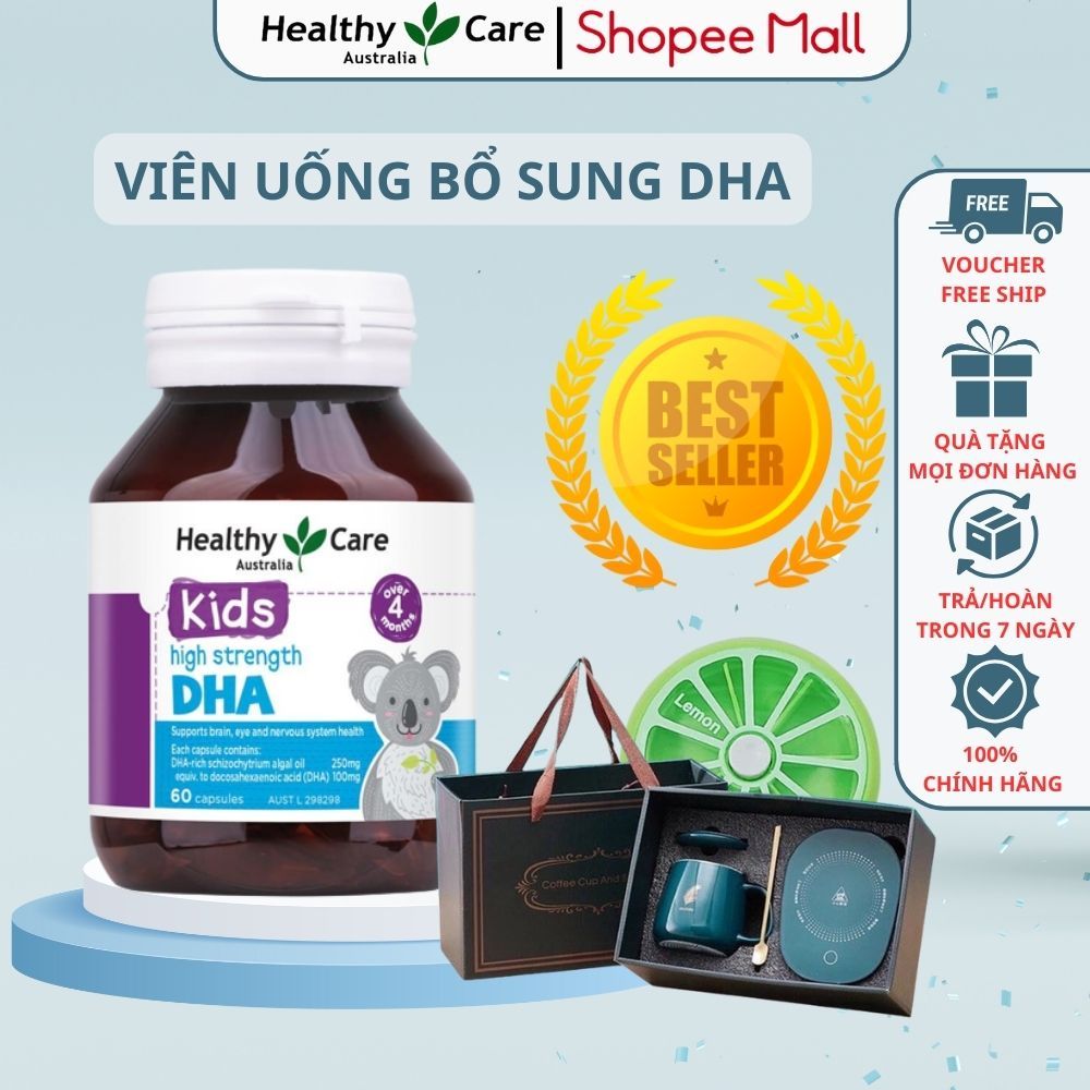 Viên uống bổ sung dưỡng chất cho bé Healthy Care High Strength DHA 60 viên