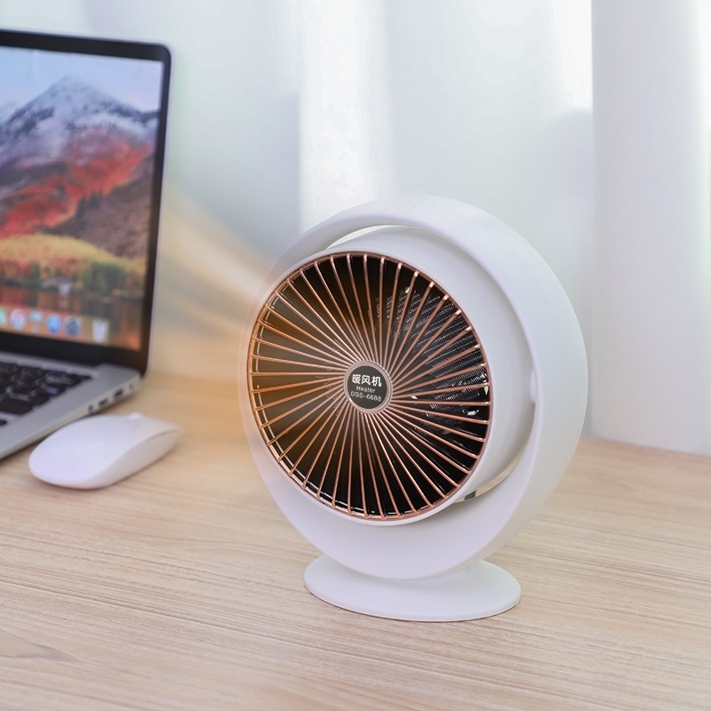 Quạt sưởi mini tròn DELADEP công suất 800W, làm nóng nhanh, không mùi nhựa chống chập cháy cho dân văn phòng, sinh viên