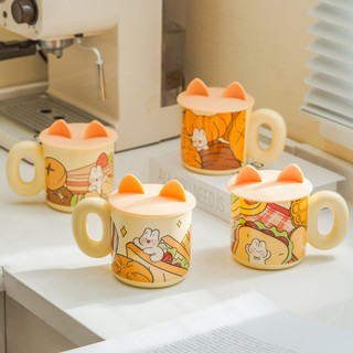 Ly cốc sứ gấu happy bear dễ thương 350ml