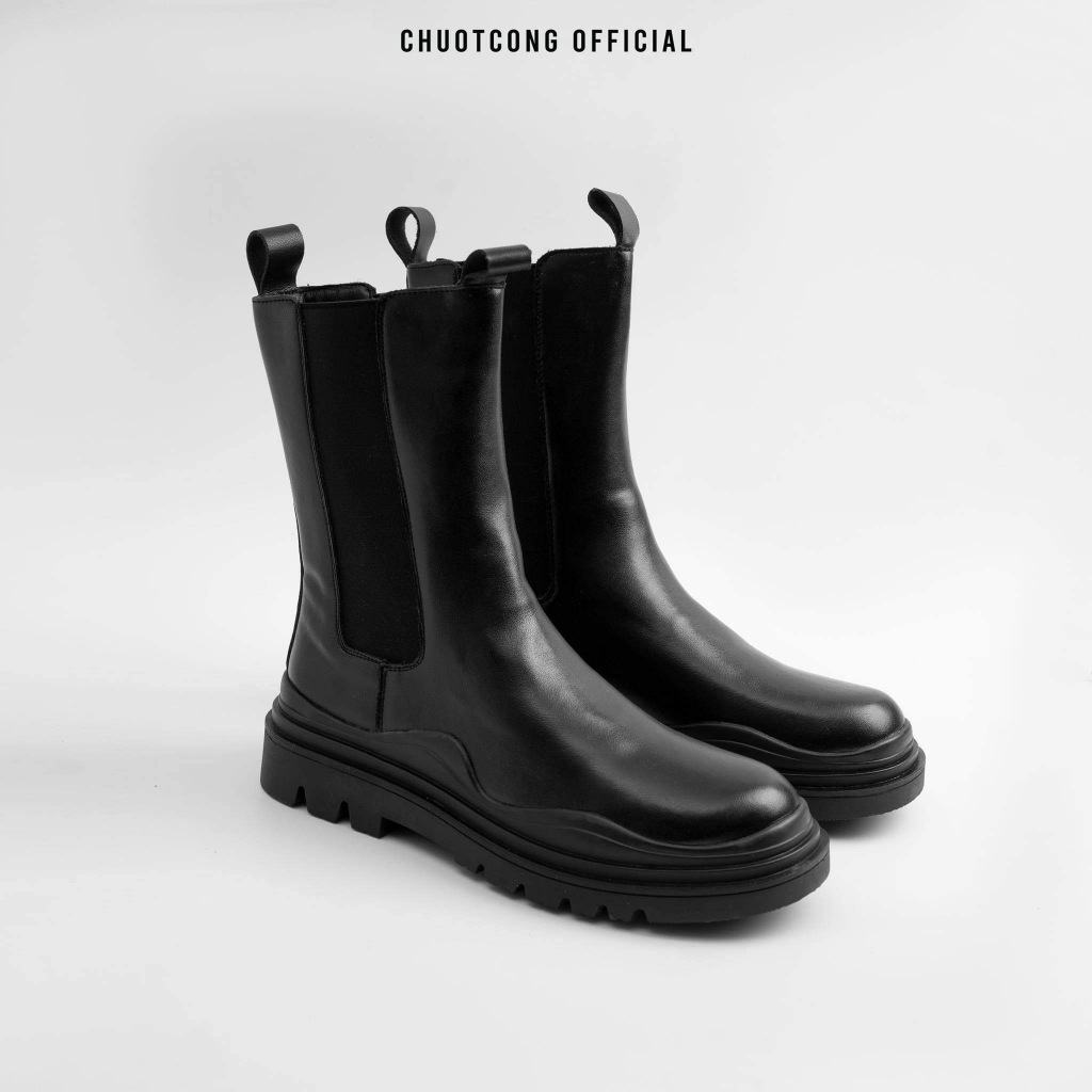 BOOTS CỔ CAO ĐEN TRƠN- CHUOTCONG 3605D