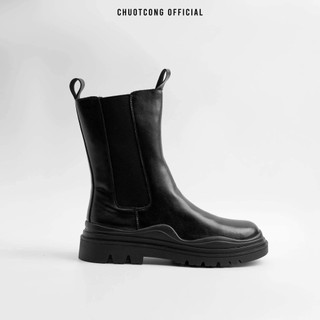 BOOTS CỔ CAO ĐEN TRƠN- CHUOTCONG 3605D