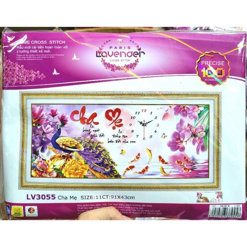 Tranh thêu chữ thập Cha Mẹ, tranh chưa thêu