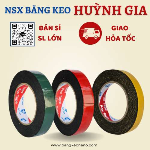 Băng keo 2 mặt xốp đen 7 mét dán nẹp điện