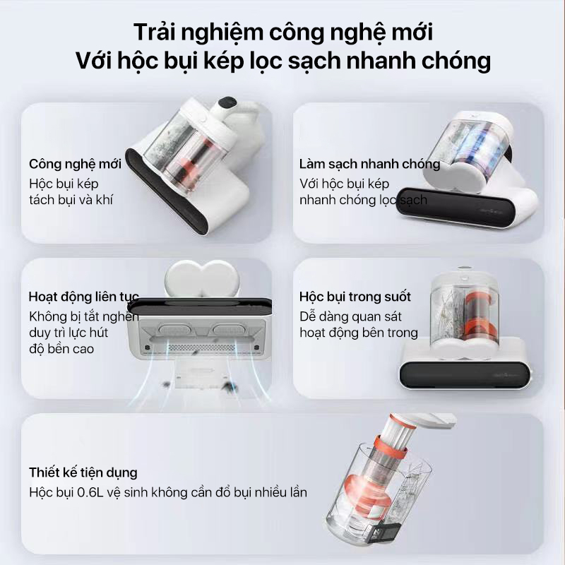 Máy hút bụi giường nệm, thảm, sofa DEERMA CM980 đa năng, lực hút 13000Pa - Bảo hành 12 tháng