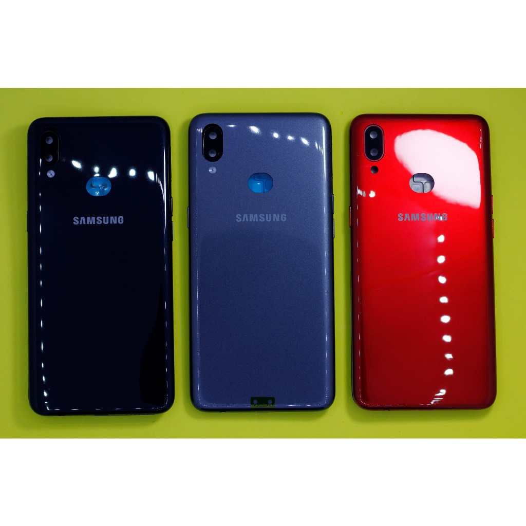 Vỏ bộ full Samsung A10s nhiều màu (gồm: lưng, xương, sườn, vành camera liền kính, phím hông, khay sim) zin new