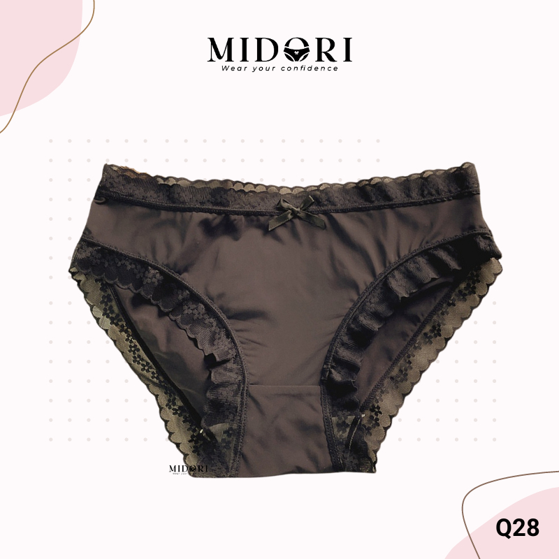 Quần lót lụa băng viền ren tam giác mềm mại sexy Silk Lace, có Big Size Q28
