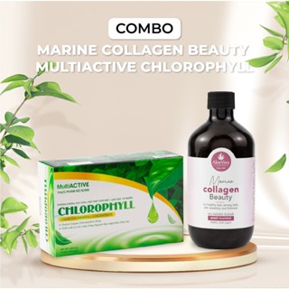 Combo Nước Diệp Lục Multiactive +Marine Collagen Beauty Oral Liquid