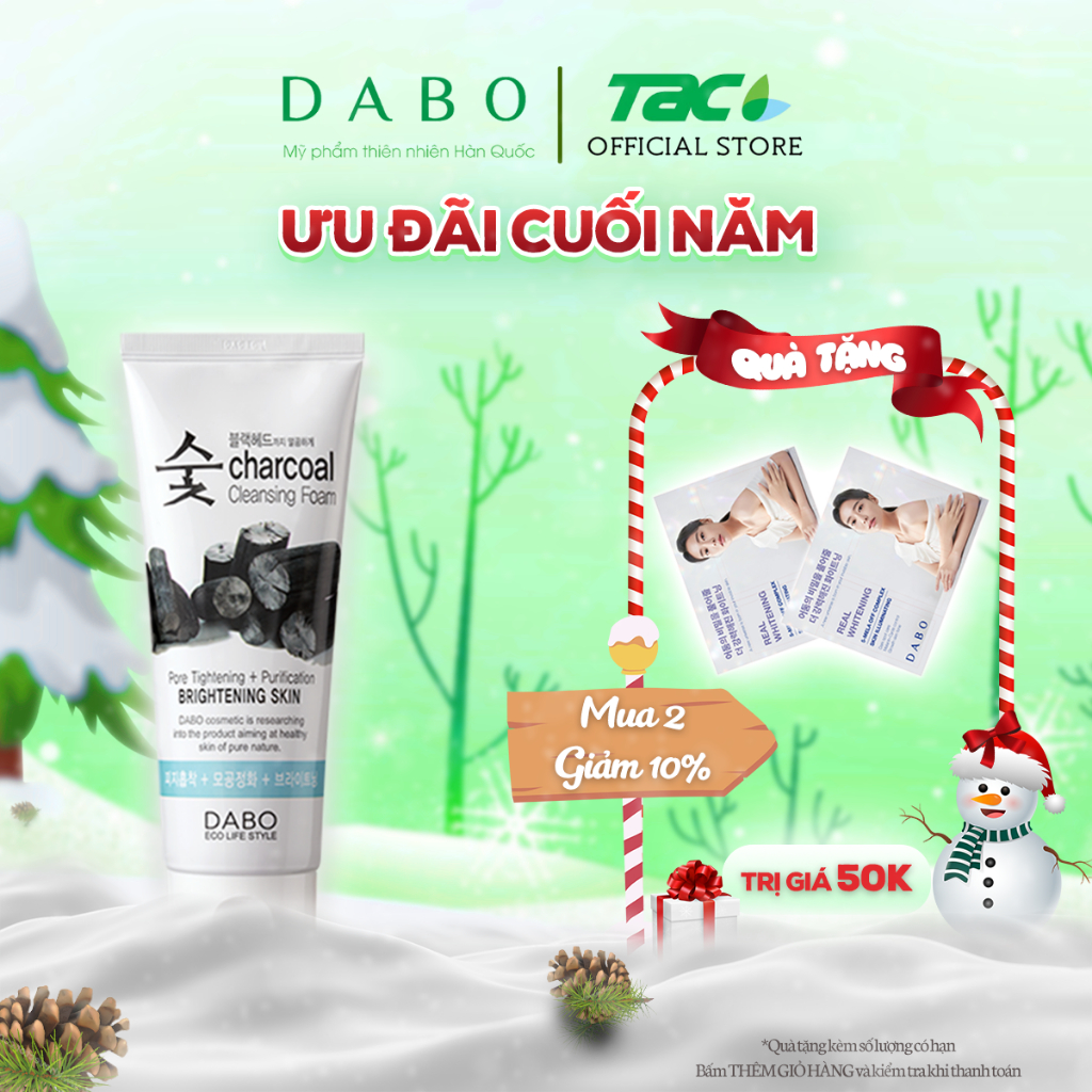 Sữa Rửa Mặt Than Hoạt Tính DABO Charcoal Cleansing Foam 150ml