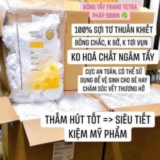 Bông tẩy trang lông cừu pháp Tetra 600 miếng