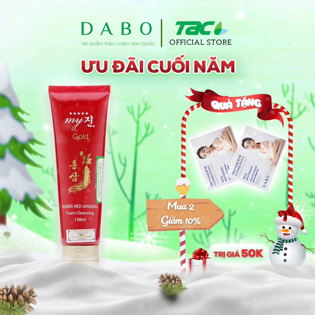 Sữa rửa mặt sâm đỏ DABO My Gold Korea Red Ginseng Foam Cleanser 130ml