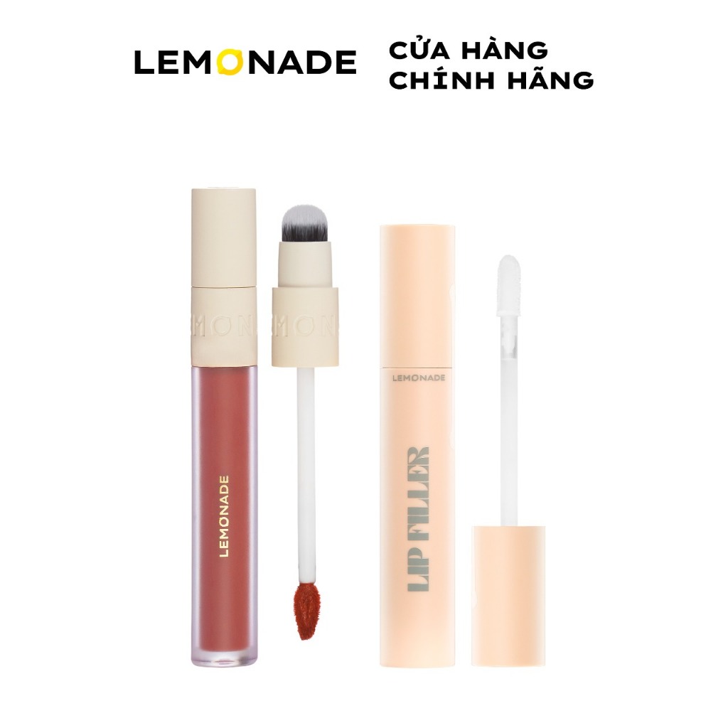 Combo Son kem mịn lì thuần chay Lemonade Perfect Couple Lip 5 Years 3.5g và Son lót dưỡng đầy môi Lip Filler 4.5g