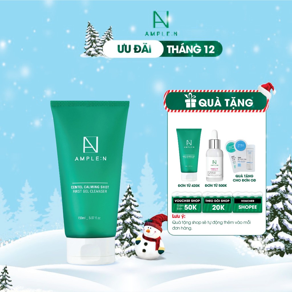 Gel Rửa Mặt Cấp Ẩm Dịu Nhẹ AMPLE:N Centel Calming Shot First Gel Cleanser 150ml
