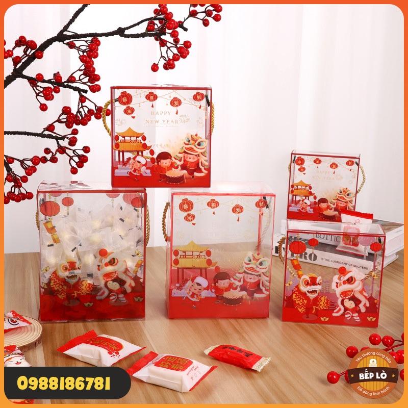 Hộp Mica Đựng Bánh Thuyền Thanh Gạo Lức Làm Quà 2023 - Combo 5 Hộp