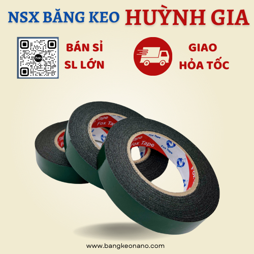 Băng keo 2 mặt xốp đen 7 mét dán nẹp điện