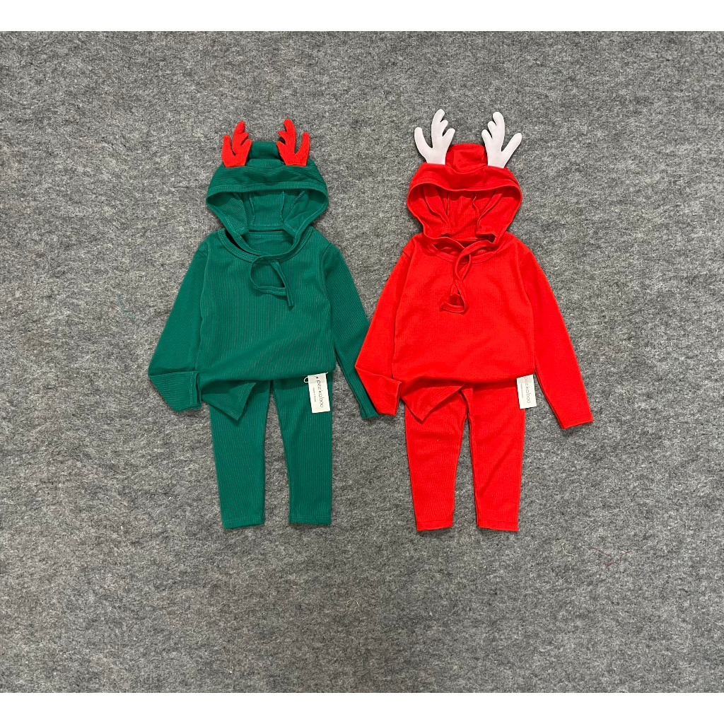 Bộ đồ giáng sinh cho bé từ 4kg - 12kg gồm nón sừng hươu dễ thương