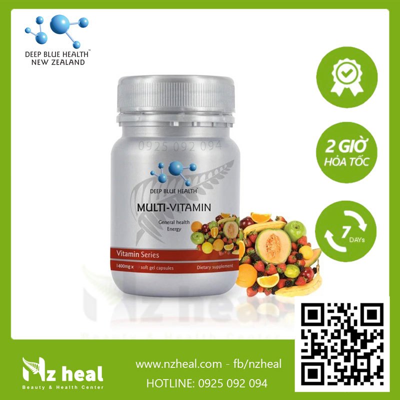 Viên Vitamin tổng hợp MultiVitamin Deep Blue Health (60v)