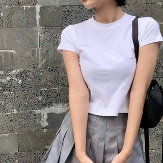Áo croptop trơn ôm body chất thun borip cotton form basic - Croptop nữ trơn basic M000
