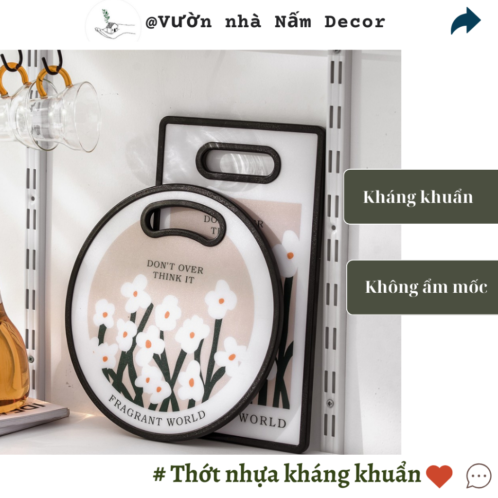 Thớt nhựa kháng khuẩn cao cấp chống ẩm mốc, không mòn, dễ vệ sinh nhiều màu sắc, an toàn cho sức khỏe