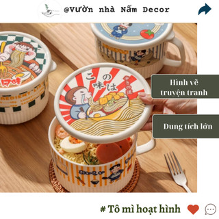 Ly mì sứ, Tô mì sứ có nắp phong cách hoạt hình Nhật Bản