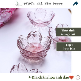 Đĩa chấm thủy tinh trong suốt cánh hoa