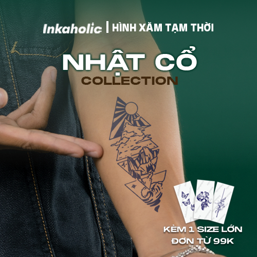 Hình xăm dán tạm thời Inkaholic 15 ngày, xăm trong 1 phút, chống nước 100%