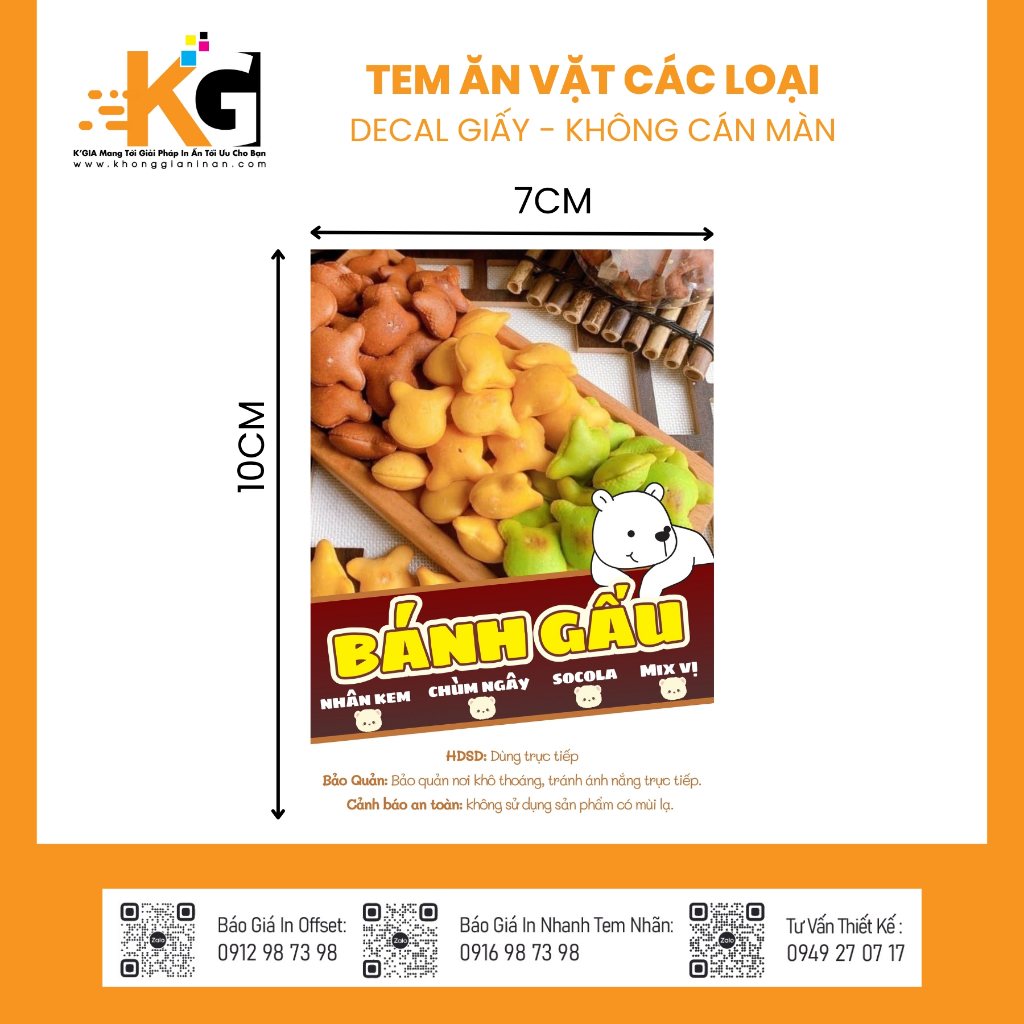 12 Tem ăn vặt "Bánh Gấu Nhân Kem" thiết kể độc quyền bởi khonggianinan