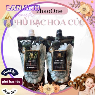  Nhuộm đen tóc hoa cúc Nhuộm đen phủ bạc Hoa cúc không dính da đầu Mùi thơm dễ chịu dung tích 420mlx2 