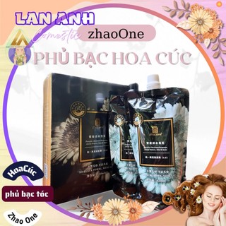 Nhuộm đen phủ bạc không dính da đầu Nhuộm đen tóc tại nhà không khô tóc 420mlx2