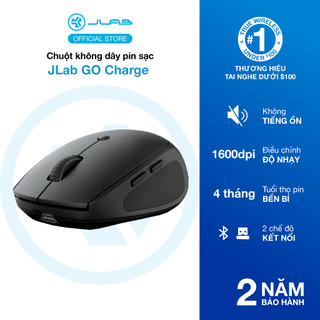 Chuột không dây Jlab Go Charge 2 chế độ kết nối DPI 1600 6 nút Silent pin 500mAh thiết kế nhỏ gọn phù hợp Laptop/PC