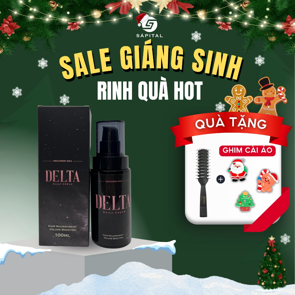 Dưỡng tóc sáp Delta Daily Cream - Dưỡng tóc - Giữ nếp tóc - Tạo độ phồng cho tóc – Tặng kèm lược bán nguyệt Chaoba