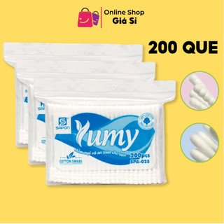 Tăm bông người lớn kháng khuẩn yumy thân nhựa tb01-025 túi 200 que