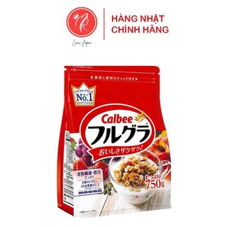 Ngũ cốc Calbee Nhật Bản, hoa quả và hạt sấy ăn sáng đầy đủ dinh dưỡng Date T5/2024