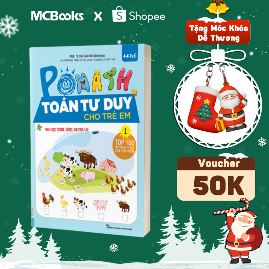 Sách - Pomath 1 – Toán Tư Duy Cho Trẻ Em Từ 4 – 6 Tuổi Mcbooks