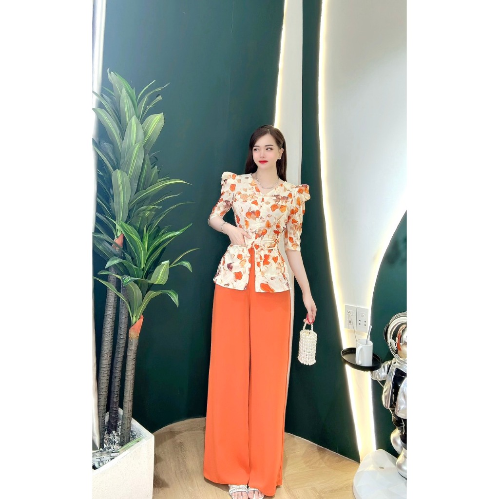 BỘ BÀ BA LỤA HOA 3D TAY PHỒNG