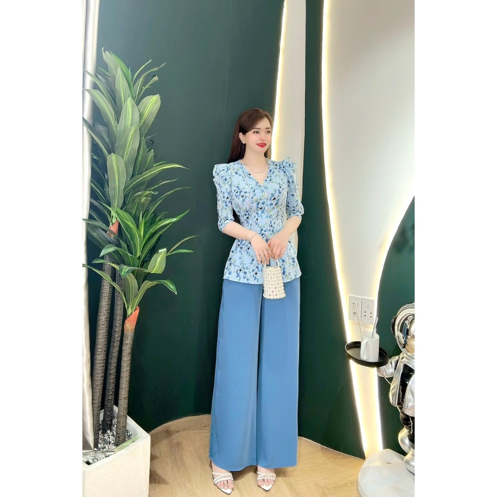 BỘ BÀ BA LỤA HOA 3D TAY PHỒNG