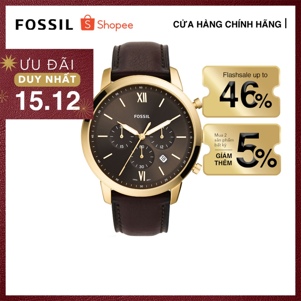 Đồng hồ nam Fossil NEUTRA CHRONO dây da FS5763 - màu nâu