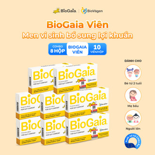 Combo 8 men vi sinh BioGaia ProTectis Dạng viên cải thiện hệ tiêu hóa Thụy Điển hộp 10 viên