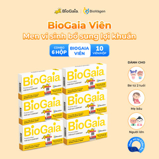 Combo 6 men vi sinh BioGaia ProTectis Dạng viên cải thiện hệ tiêu hóa Thụy Điển hộp 10 viên