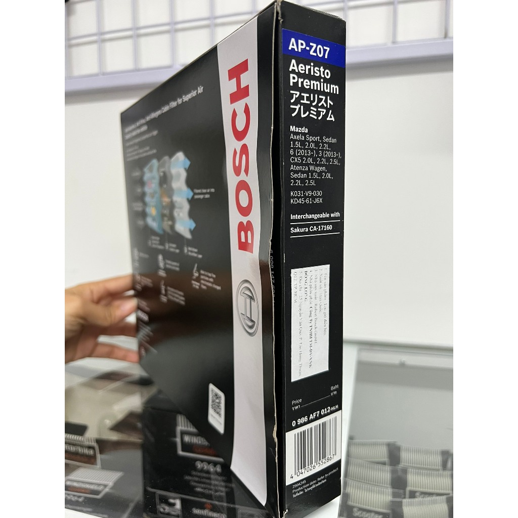 Lọc gió máy lạnh than hoạt tính BOSCH Aeristo Premium AP-Z07, Xe Mazda CX5 / CX5 KF 2nd Gen,..PY 2012 2013 2014 2015