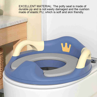  Bệ lót thu nhỏ bồn cầu cho bé chất liệu nhựa PVC kèm đệm cao cấp có tay nắm an toàn tiện lợi 