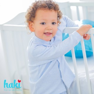 Bộ quần áo dài cài giữa bo cổ Melange Cotton BC004, set thu đông cho bé trai bé gái Haki