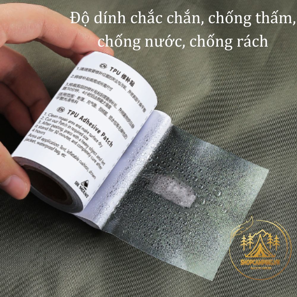 Miếng dán lều trại TPU trong suốt, dán vá phao, nệm hơi, áo mưa, tăng bạt dã ngoại - Camping VietNam